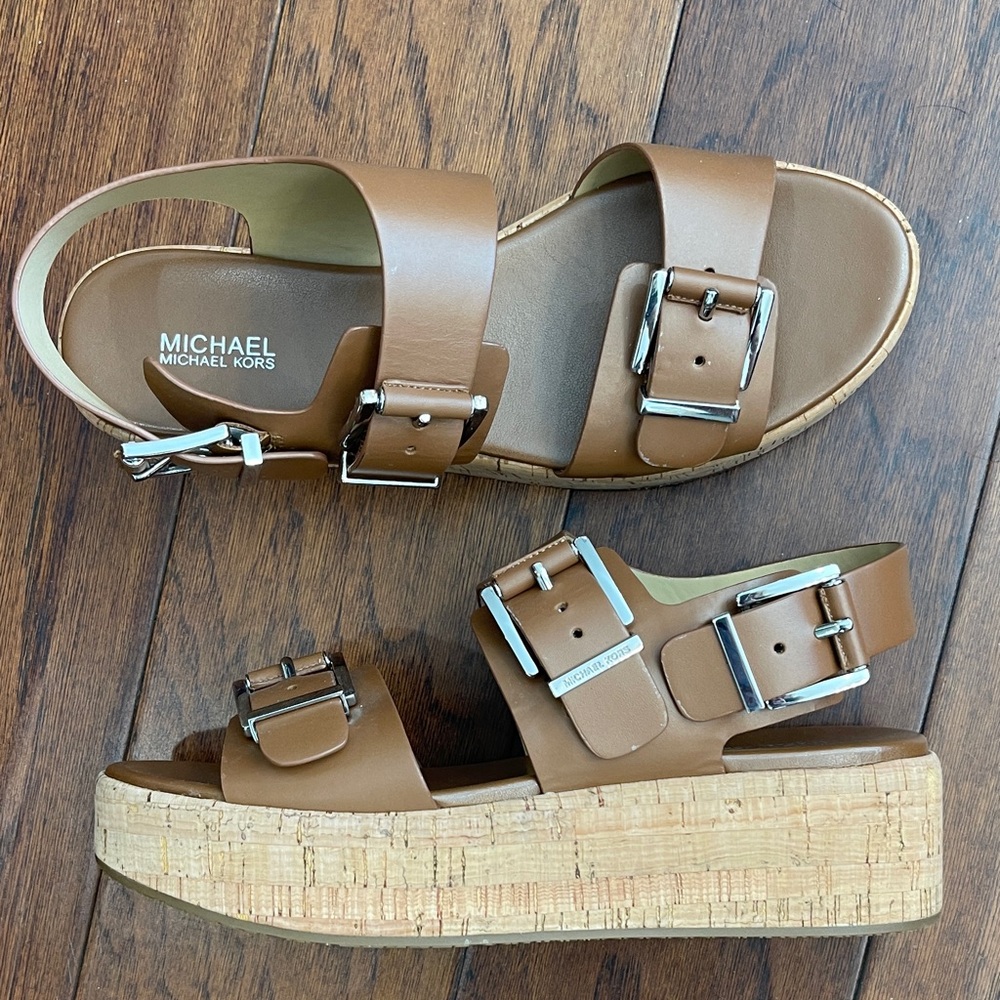 Michael Kors Tan Platform Sandals